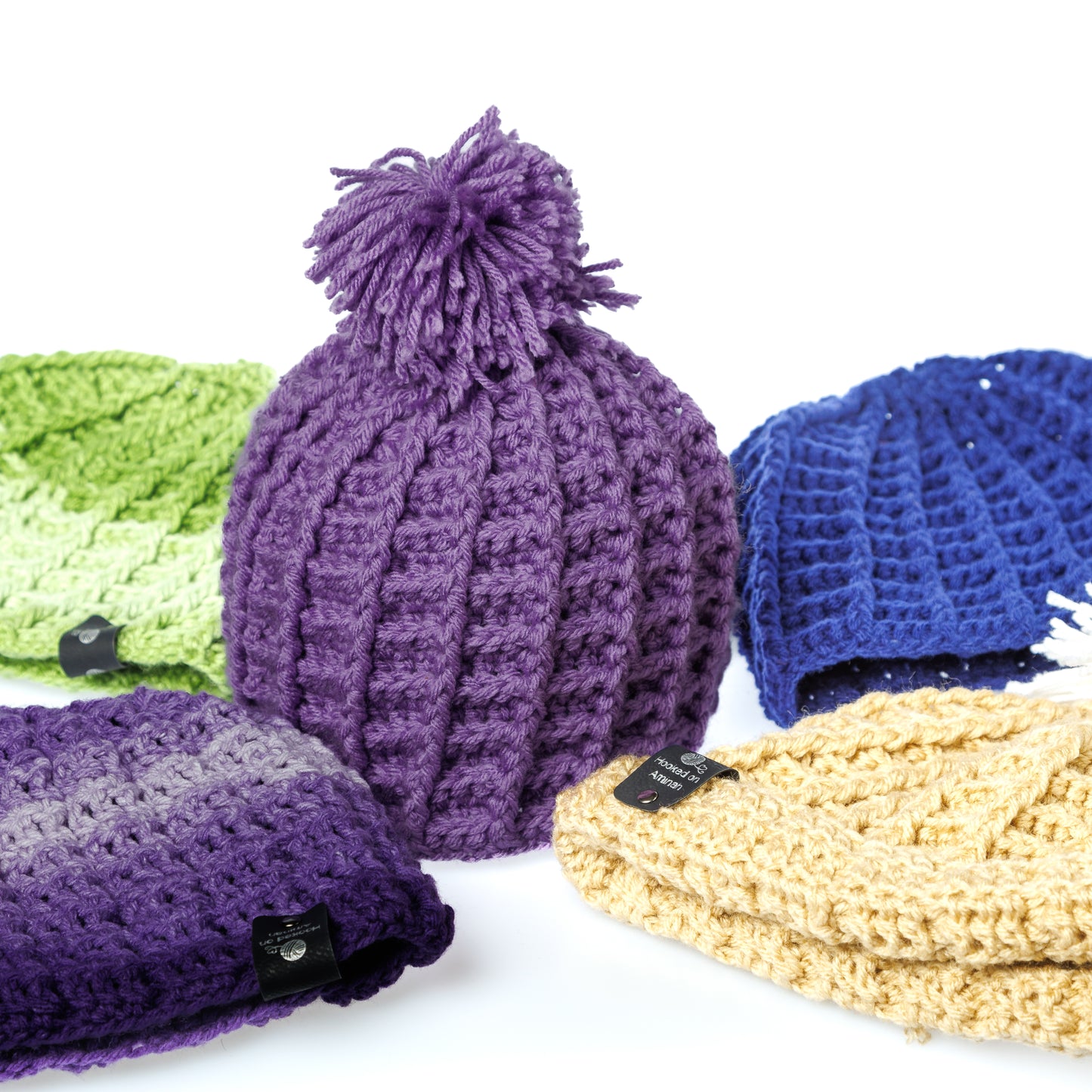 "Waffle Stitch" Beanie w/ Pom Pom
